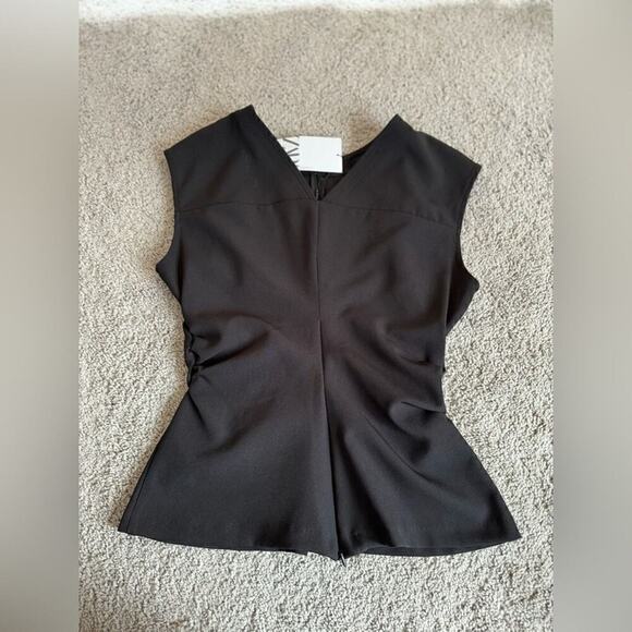 ZARA SIDE RUCHED TOP - SIZE M - BRAND NEW WITH TAG - Picture 1 of 12